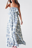 Strapless Boho Maxi Dress