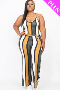 Plus Size Stripe Cami Jumpsuit