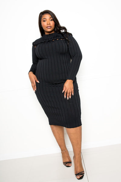 sweater dress plus size Bodycon Sweater Dress With Knot Detail – Styleclusive